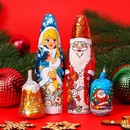 Новогодний набор в блистере "Дед Мороз, Снегурочка, Колокольчик", 110 г  10000143 10000143   