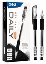 Ручка гелевая Deli Dayli, 0.5мм, черная, резин. манжета (12/144) E6600SBLACK