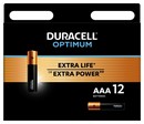 Батарейка DURACELL OPTIMUM (алкалиновые, мизинчиковые, тип ААА) (12/96) LR03-12BL