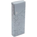 Пенал "deVENTE. School" 20x7,4x2,7 см, прямоугольный для 40 предметов, выдвижной, на кнопке, пластик 600 мкм, фактура "песок" серый с дизайном, в пластиковом пакете 7025320