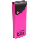 Пенал "deVENTE. MonoChrome" 20x7,4x2,7 см, прямоугольный для 40 предметов, выдвижной, на кнопке, пластик 650 мкм, фактура "песок" неоновый розовый с черной крышкой, в пластиковом пакете 7025334