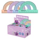 Транспортир пластиковый ErichKrause Pastel Bloom, 180°/10см, ассорти (в коробке-дисплее по 20 шт) 61846