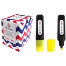 Текстовыделитель "Attomex" плоский корпус, скошенный наконечник, ширина линии 1-5 мм, желтый, в картонном дисплее 5045351