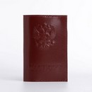 Обложка для паспорта 9,5*0,3*13,5 см, нат, шик гладкий, Герб ПОЛАД,  коричневый 7096890 7096890    