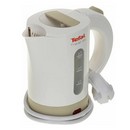 Чайник TEFAL KO120130, 0,5 л, 650 Вт, закрытый нагревательный элемент, пластик, бело-бежевый (комплект:две чашки и две ложки), 7211001544 456509