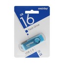 Флешка Smartbuy Twist, 16 Гб, USB 2.0, чт до 25 Мб/с, зап до 15 Мб/с, синяя 9864176 9864176    