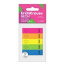 Клейкие закладки пластиковые ErichKrause Neon, 12х45 мм, 125 листов, 5 цветов 61556
