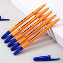 Ручка шар. Deli P1-Vintage синяя, 0.7 мм, корпус оранжевый EQ6S-BL