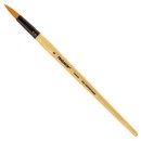 Кисть ПИФАГОР, СИНТЕТИКА, круглая, № 8, деревянная лакированная ручка, с колпачком, пакет с подвесом, 200848 200848