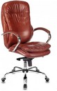 Кресло руководителя Бюрократ T-9950 светло-коричневый Leather Eichel кожа крестов. металл хром 
