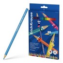 Цветные карандаши пластиковые ErichKrause Color Friends трехгранные, грифель 3 мм, 18 цветов (в коробке с европодвесом 18 шт) 61805