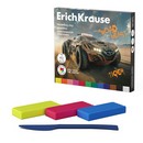 Пластилин классический ErichKrause Road Beast 12 цветов со стеком, 180 г (в коробке 12 шт) 62977