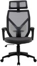 Кресло Cactus CS-MC414-GY черный/серый сетка/ткань с подголов. крестов. пластик 