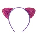 Ободок карнавальный "Ушки", d11 см, пластик, полиэстер, СНОУ БУМ 343-002