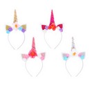 Ободок карнавальный "Единорожка", пластик, полиэстер, диаметр 12 см, 4 дизайна, СНОУ БУМ 343-126