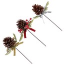 Топпер в виде шишки с декором, 19x10x5 см, полиэстер, пластик, 3 цвета, СНОУ БУМ 374-447