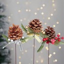 Топпер в виде шишки с декором, 19x10x5 см, полиэстер, пластик, 3 цвета, СНОУ БУМ 374-447