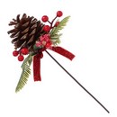 Топпер в виде шишки с декором, 19x10x5 см, полиэстер, пластик, 3 цвета, СНОУ БУМ 374-447