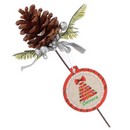 Топпер в виде шишки с декором, 19x10x5 см, полиэстер, пластик, 3 цвета, СНОУ БУМ 374-447