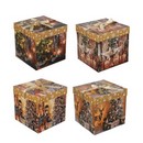 Коробка подарочная, бумажная, складная, с лентой, 22x22x22 см, 4 дизайна, Новогодние, СНОУ БУМ 780-008