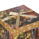 Коробка подарочная, бумажная, складная, с лентой, 22x22x22 см, 4 дизайна, "Новогодние", СНОУ БУМ 780-008