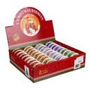 Лента для упаковки и декора, каркасная нить, 2,5см x 2,7м, сетка с фольгиров. слоем, 5 диз., СНОУ БУМ 790-006