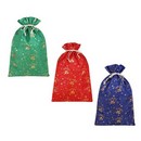 Мешок подарочный, полиэстер Новогодние 40x60 см, с золотым фолингом, 3 дизайна, СНОУ БУМ 795-005