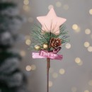 Топпер в виде звезды декором, 12x7x3 см, пластик, полиэстер, пластик, полифом, 3 цвета, СНОУ БУМ 374-450