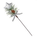 Топпер в виде звезды декором, 12x7x3 см, пластик, полиэстер, пластик, полифом, 3 цвета, СНОУ БУМ 374-450