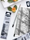 Карандаш чернографитный ACMELIAE 10B шестигранный, корпус серебряный 8000-10B EAN