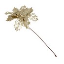 Ветка декоративная, блеск, цветок, 25x16 см, (золото, красный, серебро, шампань), СНОУ БУМ 353-005