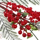 Ветка декоративная, с красными и белыми ягодами, шишкой и хвоей, 80 см, СНОУ БУМ 353-014