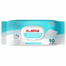 Полотенца влажные 80 шт., БОЛЬШИЕ XXL 16,5х25 см, с аллантоином и коллоидным серебром, LAIMA 115222