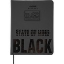 Дневник "deVENTE. State of Mind Black" универсальный блок, 48 листов, белая бумага 80 г/м?, печать в 1 краску, твердая обложка из искусственной кожи, выборочный лак, черная объемная аппликация rubber patch, 1 ляссе 2020429