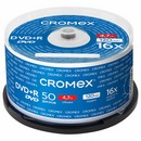 Диски DVD+R (плюс) CROMEX, 4,7 Gb, 16x, Cake Box (упаковка на шпиле), КОМПЛЕКТ 50 шт. 513775