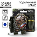 Подарочный набор, блокнот 32 листа и фигурная ручка 23 февраля, граната 10003315 10003315   