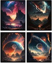 Тетрадь 48л. кл., 170*203 "COSMIC LANDSCAPE" обл. картон, выб. УФ-лак 3473