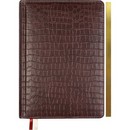 Еженедельник датированный 2026 deVENTE. Wild A4 (210 ммx290 мм) 128 стр, кремовая бумага 70 г/м2 с золотым срезом, печать в 2 краски, твердая обложка из искусственной кожи с поролоном, отстрочка, перфорация, закругленные уголки, 2 ляссе, в подарочной коробке, темно-коричневый 2236609