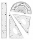 Набор геометрический Deli MiYou  пластик дл.15см ассорти компл.:лин.15см./треуг.2шт./трансп. пластиковы EH657