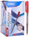 Ручка шариковая Deli Arrow EQ01140 корп.прозрачный/красный d=1мм чернила красн. EQ01140