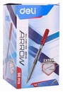 Ручка шариковая Deli Arrow EQ01140 корп.прозрачный/красный d=1мм чернила красн. EQ01140