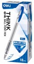 Ручка шариковая Deli Think EQ2-BL корп.прозрачный/синий d=0.7мм чернила син. (1шт) EQ2-BL