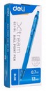 Ручка шариковая автоматическая Deli X-tream EQ21-BL синяя, корп.синий/прозрачный d=0.7мм, резин. манжета EQ21-BL 