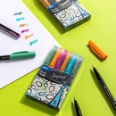 Набор ручек ручка-кисть Deli Inspira корп.черн чернила ассор. блистер ев. 6цв. на водной основ EU304