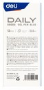 Ручка гелевая Deli Daily корп.прозрачный d=0.5мм чернила син. резин. манжета  E6600SBLUE