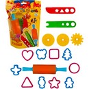 Набор инструментов для лепки и моделирования, 16 предметов (1 скалка для раскатывания пластилина + нож для моделирования с трафаретами + ручка от ножа-роллера и 3 роллера к ней + 10 формочек) 8044300