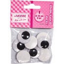 Глазки декоративные deVENTE. DIY круглые пластиковые, самоклеящиеся, цвет черно-белый 8шт, 25 мм в пластиковом пакете с блистерным подвесом 8001315