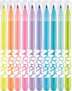 Фломастеры 10цв. пастельных  PASTEL с заблокированным пишущим узлом, средний пишущий узел, смываемые, в картонном футляре 845469