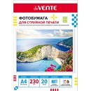 Фотобумага для струйной печати "deVENTE" A4, 20 л, 230 г/м2, матовая односторонняя, в пластиковом пакете с европодвесом 2042406