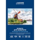 Папка для акварели фA3 10 листов deVENTE. ART блок акварельная бумага 300 г/м? (ХЛОПОК 50%) среднее зерно, папка мелованный картон 210 г/м?, пластиковый пакет 2131315